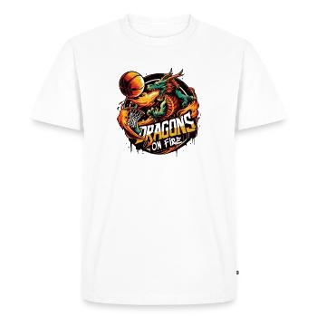 Dragons on Fire Basketball - Men's Premium Organic T-Shirt - white - Front - Nico (187cm)