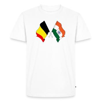 Drapeau de la Belgique, drapeau de l’Inde - T-shirt Premium bio Homme - blanc - Devant - Nico (187cm)