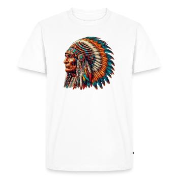 Peau rouge amérindienne américaine - T-shirt Premium bio Homme - blanc - Devant - Nico (187cm)