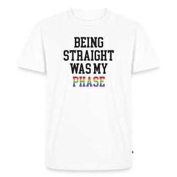 Mois de la fierté LGBT - Être hétéro était ma phase - T-shirt Premium bio Homme - blanc - Devant - Nico (187cm)