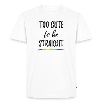 Mois de la fierté LGBT - Trop mignon pour être hétéro - T-shirt Premium bio Homme - blanc - Devant - Nico (187cm)