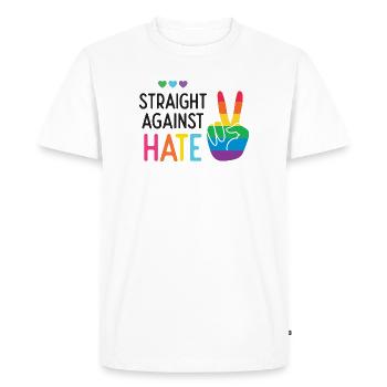 LGBT Pride Month - Straight Against Hate - Men's Premium Organic T-Shirt - white - Front - Nico (187cm)