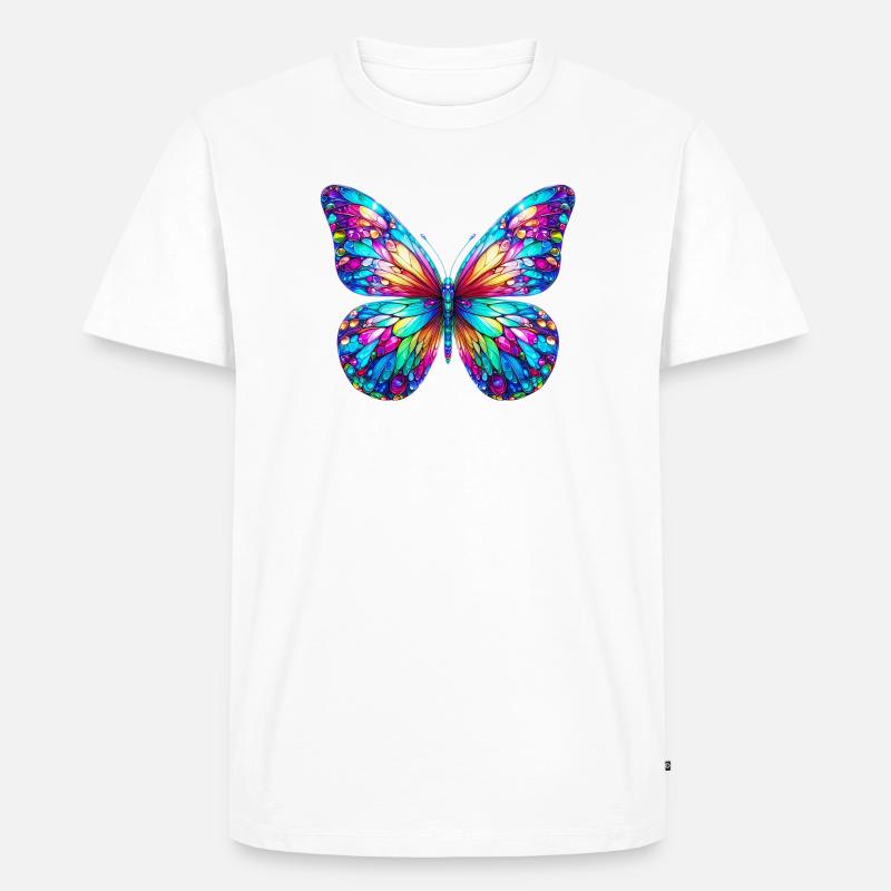 Schmetterling - Männer Premium Bio T-Shirt - Weiß