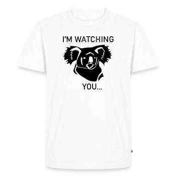 Koala vous regarde - T-shirt Premium bio Homme - blanc - Devant - Nico (187cm)