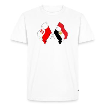 Flag Poland, flag Egypt - Men's Premium Organic T-Shirt - white - Front - Nico (187cm)