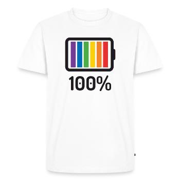 LGBT Pride Month - 100% Queer - Men's Premium Organic T-Shirt - white - Front - Nico (187cm)