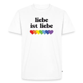Mois de la fierté LGBT - Liebe ist Liebe - T-shirt Premium bio Homme - blanc - Devant - Nico (187cm)