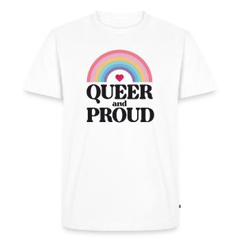 LGBT Pride Month - Queer and Proud - Men's Premium Organic T-Shirt - white - Front - Nico (187cm)