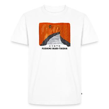 Kyoto, Red Torii, Fushimi Inari Taisha, Japon - T-shirt Premium bio Homme - blanc - Devant - Nico (187cm)