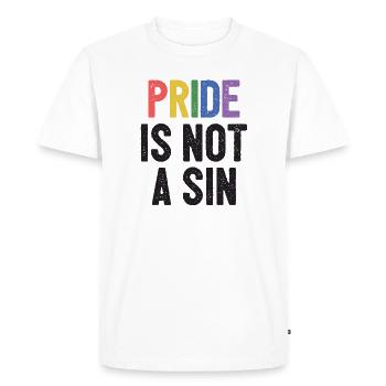 Mois de la fierté LGBTQ - La fierté n’est pas un péché - T-shirt Premium bio Homme - blanc - Devant - Nico (187cm)