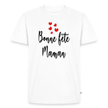 BONNE FÊTE. BONNE FÊTE MAMAN. MAMAN - T-shirt Premium bio Homme - blanc - Devant - Nico (187cm)