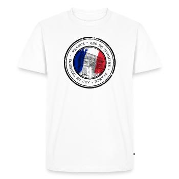 Paris Arc Tricolor Circle - Men's Premium Organic T-Shirt - white - Front - Nico (187cm)