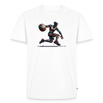 Basketball players in full action for basketball fans - Men's Premium Organic T-Shirt - white - Front - Nico (187cm)