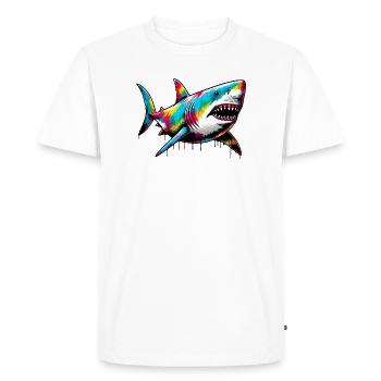 Requin - T-shirt Premium bio Homme - blanc - Devant - Nico (187cm)