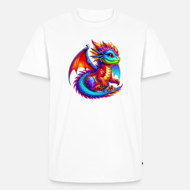 Drache - Männer Premium Bio T-Shirt - Weiß