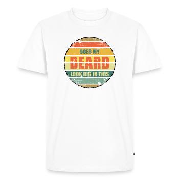 Est-ce que ma barbe a l’air grande dans ça - T-shirt Premium bio Homme - blanc - Devant - Nico (187cm)