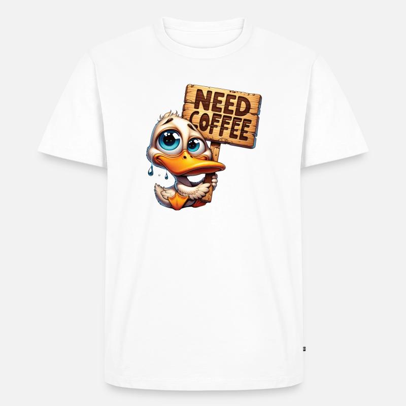 Need Coffee - Brauchte Kaffee - Männer Premium Bio T-Shirt - Weiß