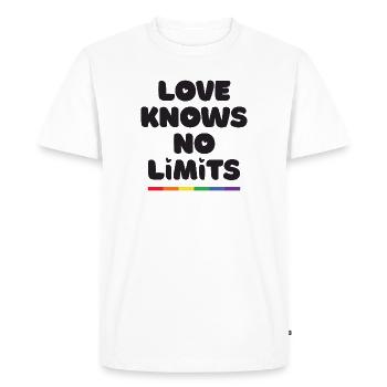 LGBT Pride Month - Love Knows No Limits - Men's Premium Organic T-Shirt - white - Front - Nico (187cm)