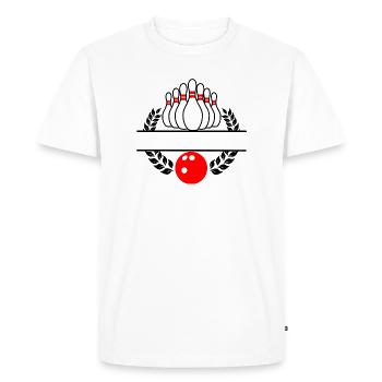 Bowling laurel wreath Red bowling - Men's Premium Organic T-Shirt - white - Front - Nico (187cm)
