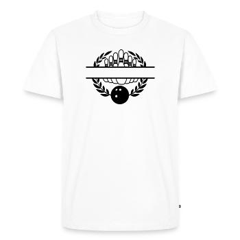 Bannière couronne de laurier bowling - T-shirt Premium bio Homme - blanc - Devant - Nico (187cm)