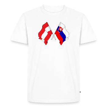 Flag Austria, flag Slovakia - Men's Premium Organic T-Shirt - white - Front - Nico (187cm)