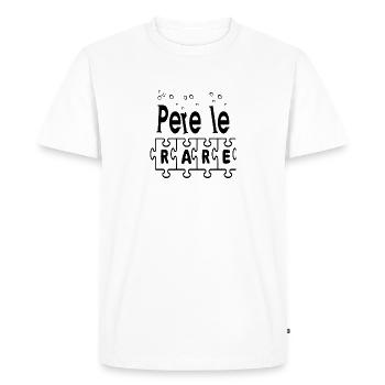 Père Le Rare Perle Rare - T-shirt Premium bio Homme - blanc - Devant - Nico (187cm)