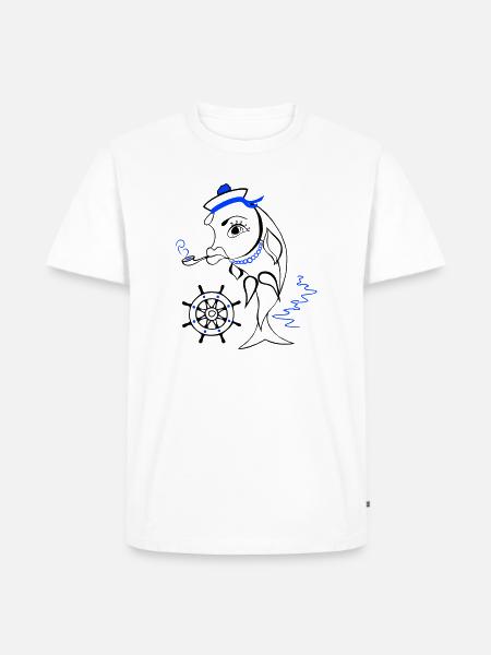 Sailor, Fish, Ahoy - Men's Premium Organic T-Shirt - white