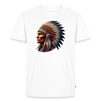 Peau rouge amérindienne américaine - T-shirt Premium bio Homme - blanc - Devant - Nico (187cm)