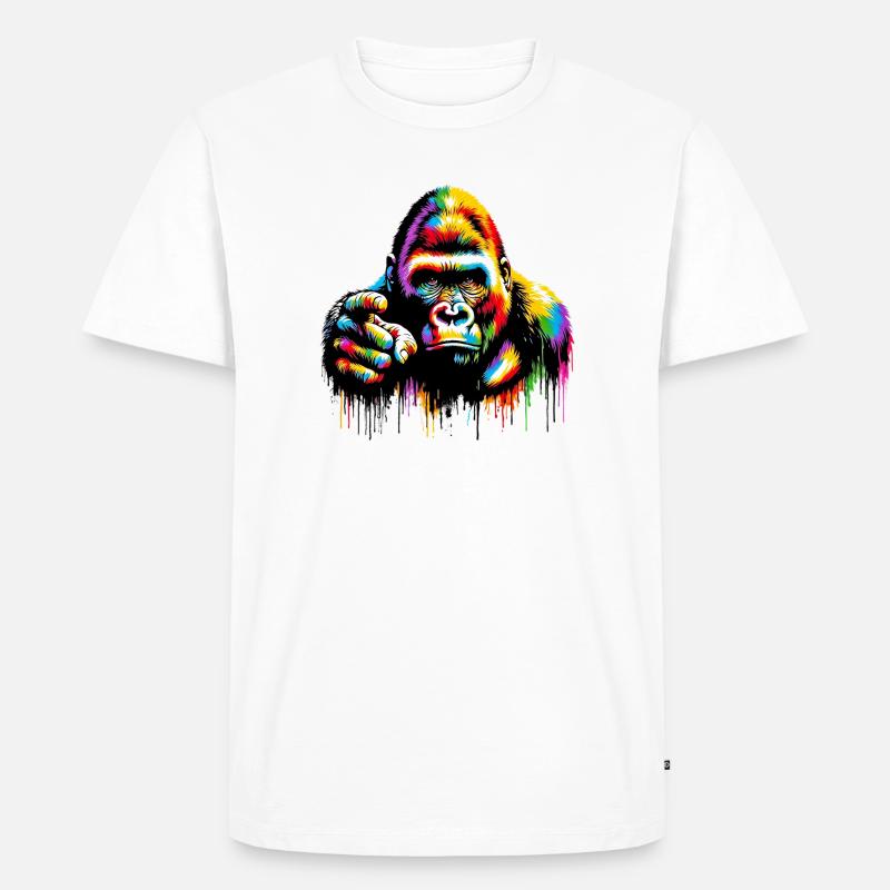 Gorilla - Männer Premium Bio T-Shirt - Weiß