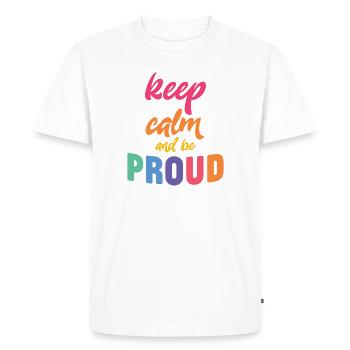 LGBT Pride Month - Keep Calm and Be Proud - Men's Premium Organic T-Shirt - white - Front - Nico (187cm)