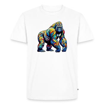 Gorille - T-shirt Premium bio Homme - blanc - Devant - Nico (187cm)