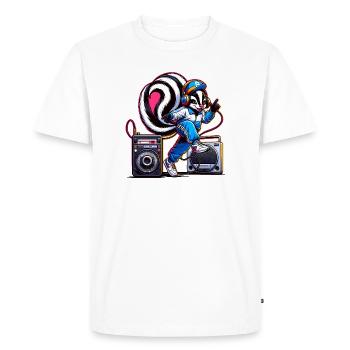 Personnage de mouffette élégant en tenue hip-hop - T-shirt Premium bio Homme - blanc - Devant - Nico (187cm)