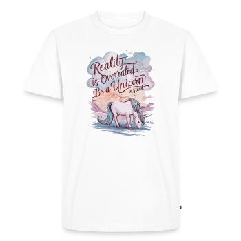 Be a Unicorn - Inspiring Unicorn Design - Men's Premium Organic T-Shirt - white - Front - Nico (187cm)