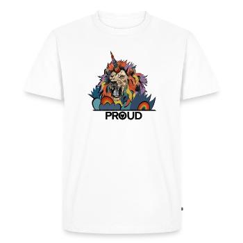 Fierté de la licorne du lion LGBTQIA - T-shirt Premium bio Homme - blanc - Devant - Nico (187cm)