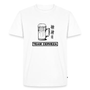 Verre de bière, bière, cerveza (team design) - T-shirt Premium bio Homme - blanc - Devant - Nico (187cm)