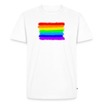 Couleurs arc-en-ciel de la fierté / Peinture en aérosol RVB Graffiti - T-shirt Premium bio Homme - blanc - Devant - Nico (187cm)