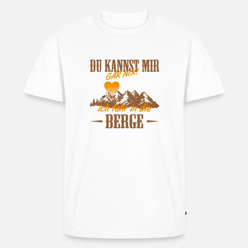 Berge Sehnsucht - Männer Premium Bio T-Shirt - Weiß