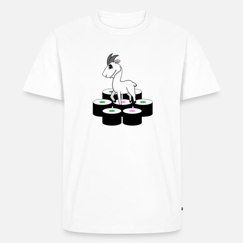 Ziege Sushi - Männer Premium Bio T-Shirt - Weiß