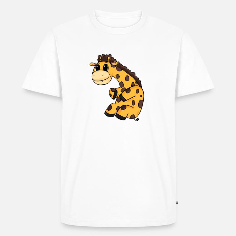 Giraffe - Männer Premium Bio T-Shirt - Weiß