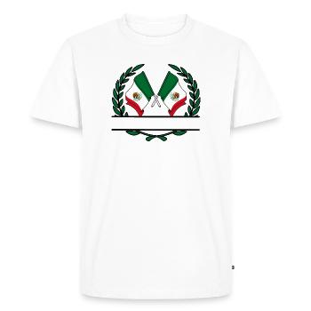 Flags Mexico laurel wreath banner - Men's Premium Organic T-Shirt - white - Front - Nico (187cm)