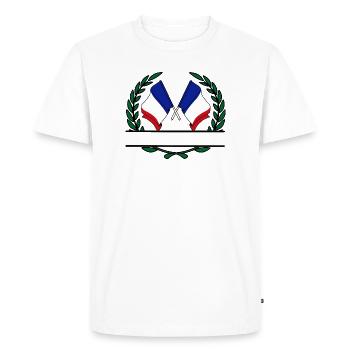 Drapeaux France couronne de laurier bannière - T-shirt Premium bio Homme - blanc - Devant - Nico (187cm)
