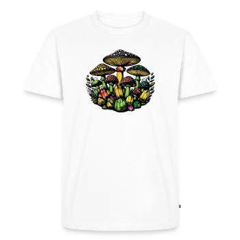 champignons et cristaux magiques - T-shirt Premium bio Homme - blanc - Devant - Nico (187cm)
