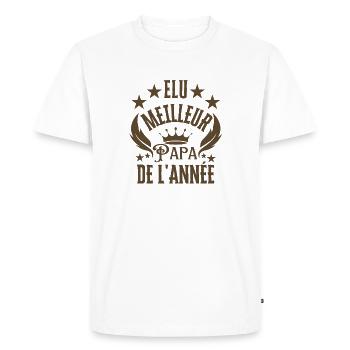 meilleur papa de l'année - T-shirt Premium bio Homme - blanc - Devant - Nico (187cm)