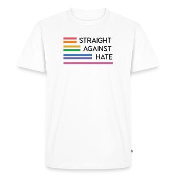 LGBT Pride Month - Straight Against Hate - Men's Premium Organic T-Shirt - white - Front - Nico (187cm)