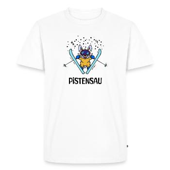 Skier Winter Sports Saying Ice Skating Snow Cold - Men's Premium Organic T-Shirt - white - Front - Nico (187cm)
