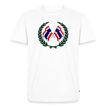 Drapeaux de la Thaïlande en couronne de laurier - T-shirt Premium bio Homme - blanc - Devant - Nico (187cm)