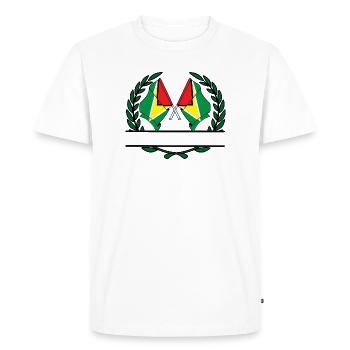 Flags Guyana laurel wreath banner - Men's Premium Organic T-Shirt - white - Front - Nico (187cm)