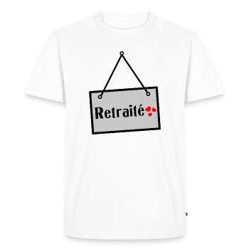 RETRAITE. RETRAITE. RETRAITEE. BONNE RETRAITE - T-shirt Premium bio Homme - blanc - Devant - Nico (187cm)