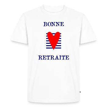 BONNE RETRAITE - T-shirt Premium bio Homme - blanc - Devant - Nico (187cm)