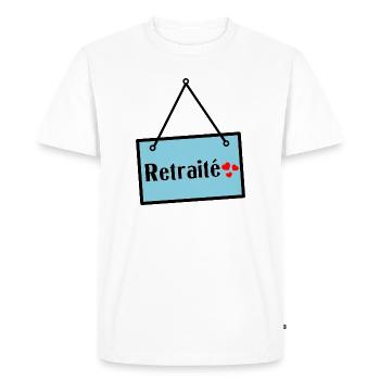 RETIREMENT. RETIREMENT. RETIRED - Men's Premium Organic T-Shirt - white - Front - Nico (187cm)